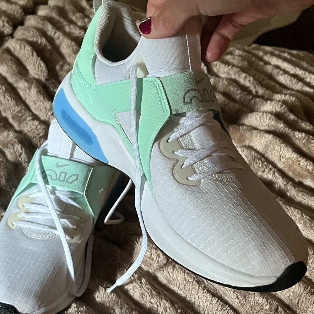 Nike Women's Air Max Bella- white, mint green, carolina blue